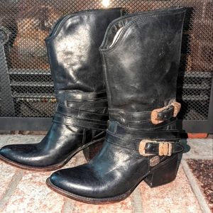 FreeBird PIKES  Leather Western Rustic Strap Boots size 6